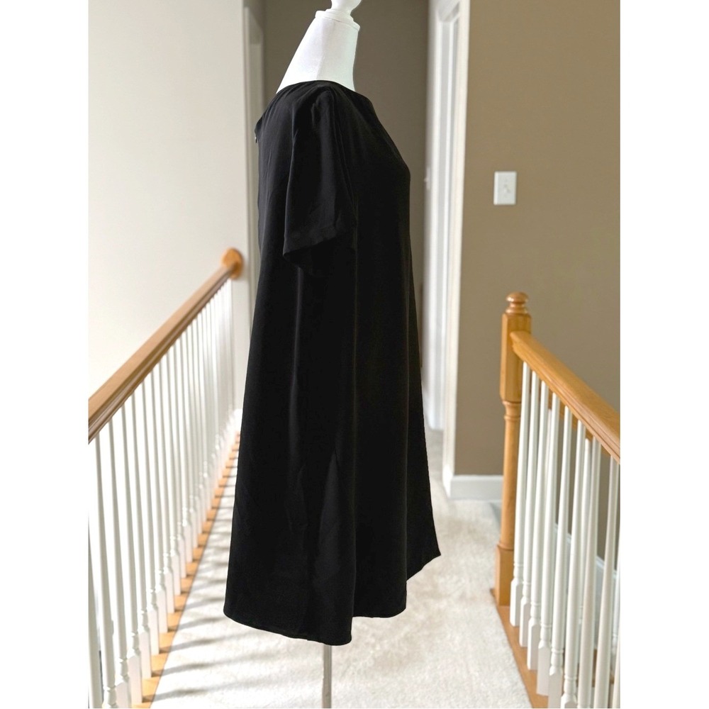 MM.LaFleur Etsuko Black Shift Dress Short Sleeve Boat Neck Size +2 - Picture 4 of 8